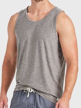 Vuori Men's Strato Tech Tank in Green Grey Heather Size XL